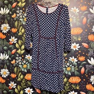 Boden Navy and Red Floral Dress
